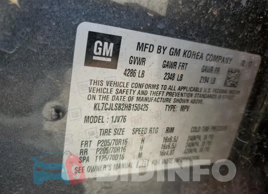 KL7CJLSB2HB150425 Photo# 12