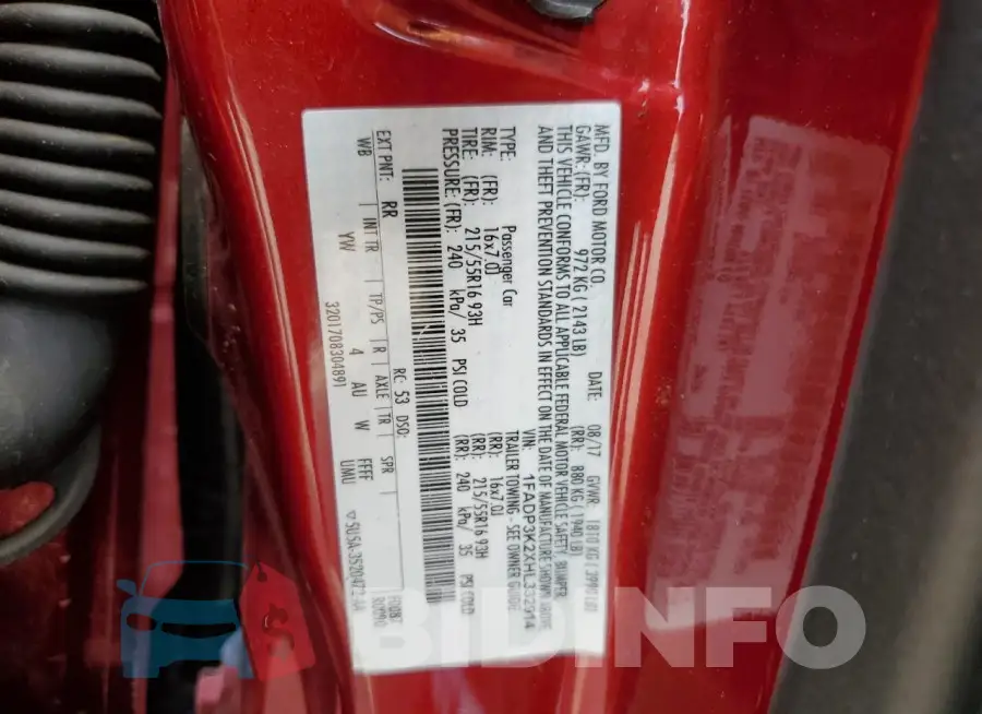 1FADP3K2XHL332914 Photo# 14