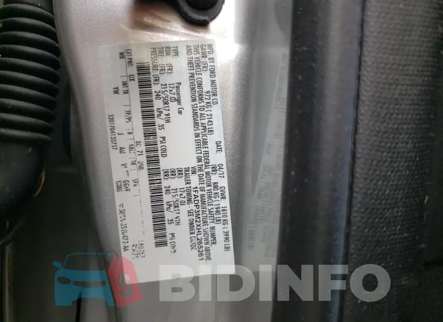 1FADP3M2XHL265261 Photo# 12