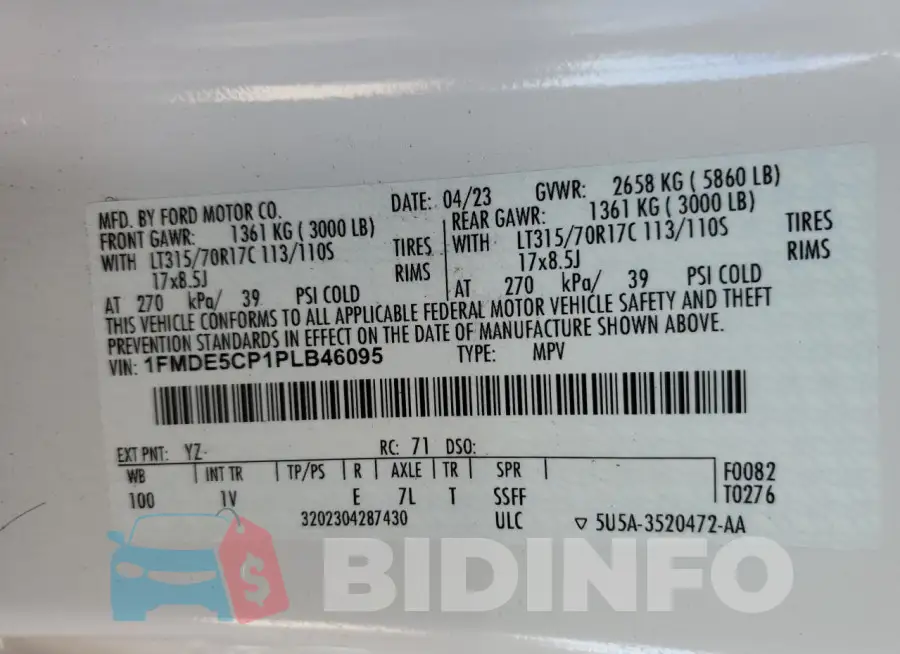 1FMDE5CP1PLB46095 Photo# 12