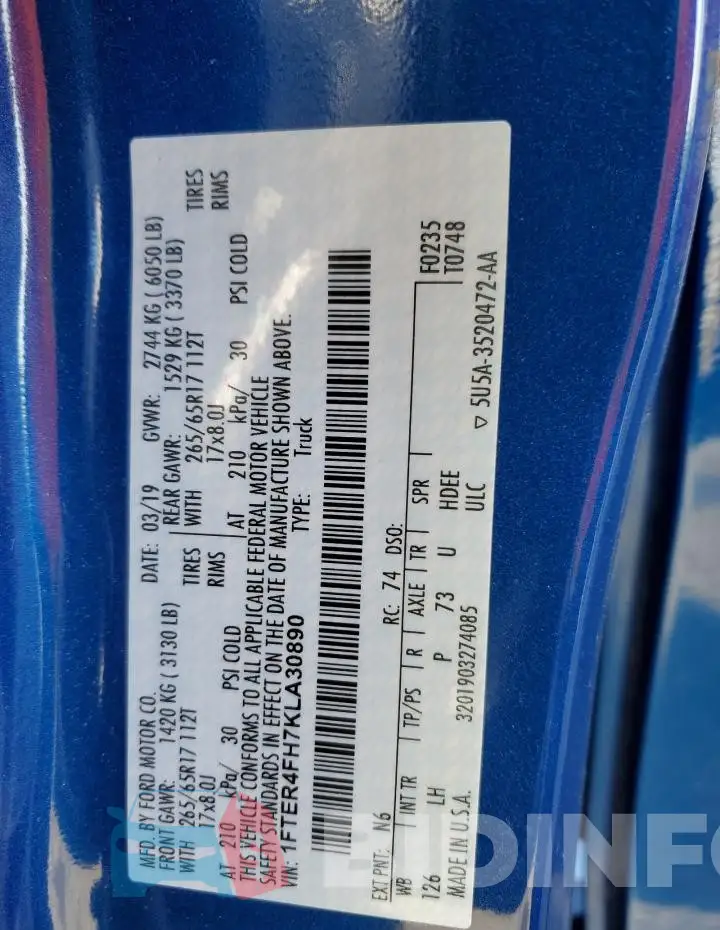 1FTER4FH7KLA30890 Photo# 13