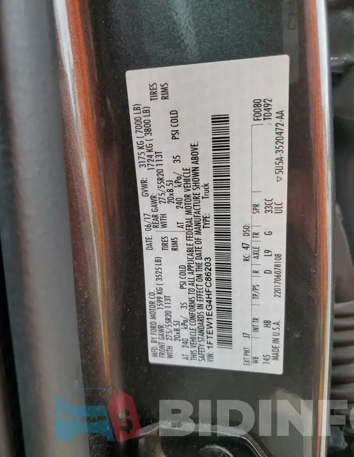 1FTEW1EG4HFC86203 Photo# 12