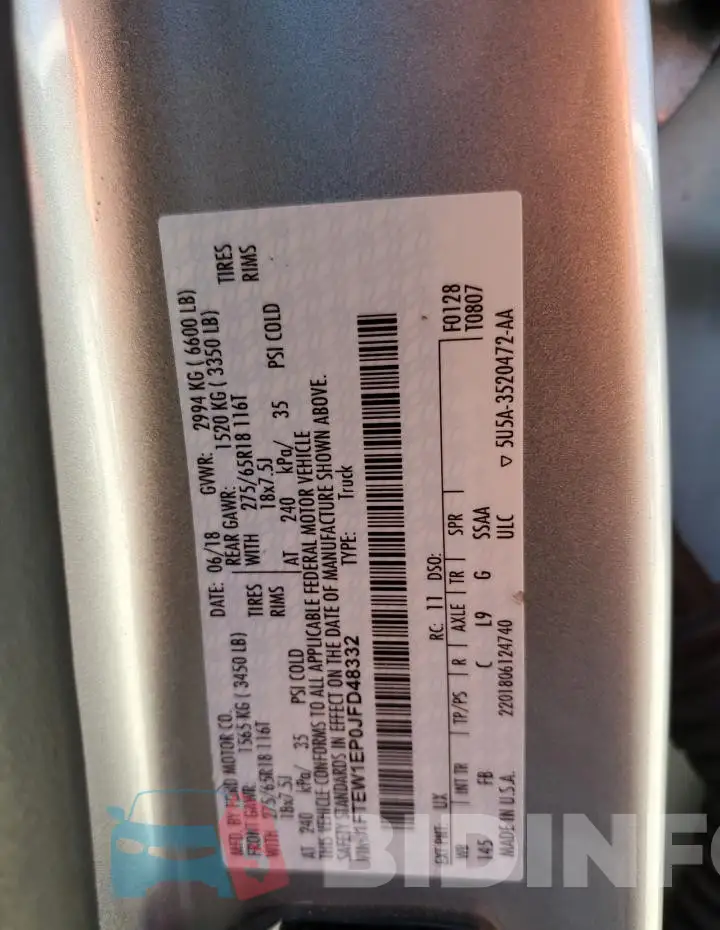 1FTEW1EP0JFD48332 Photo# 12