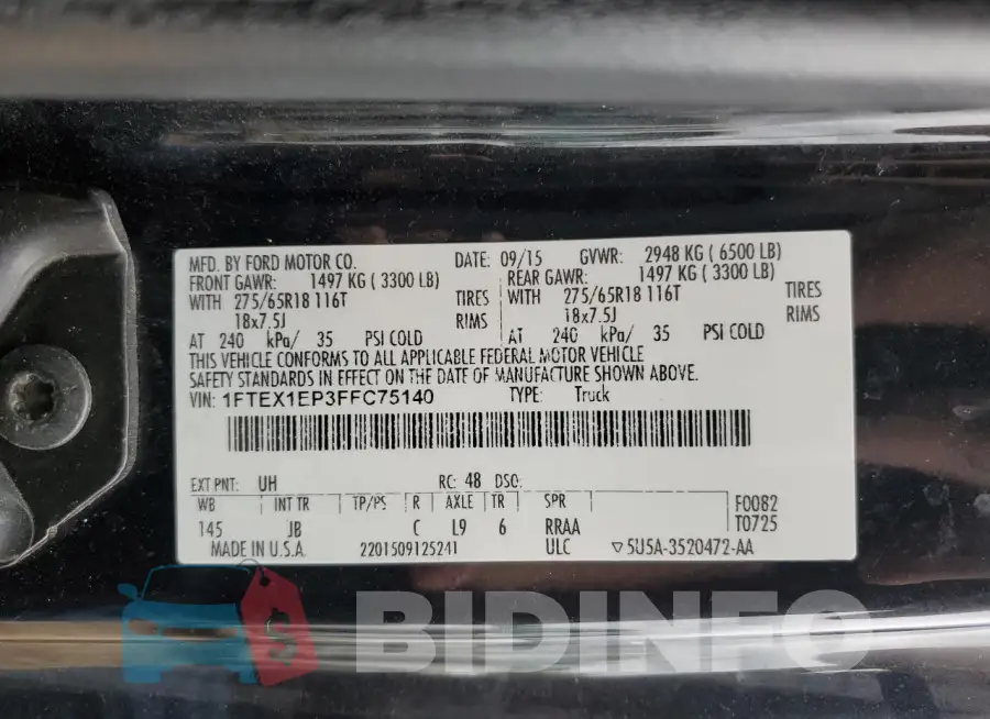 1FTEX1EP3FFC75140 Photo# 12