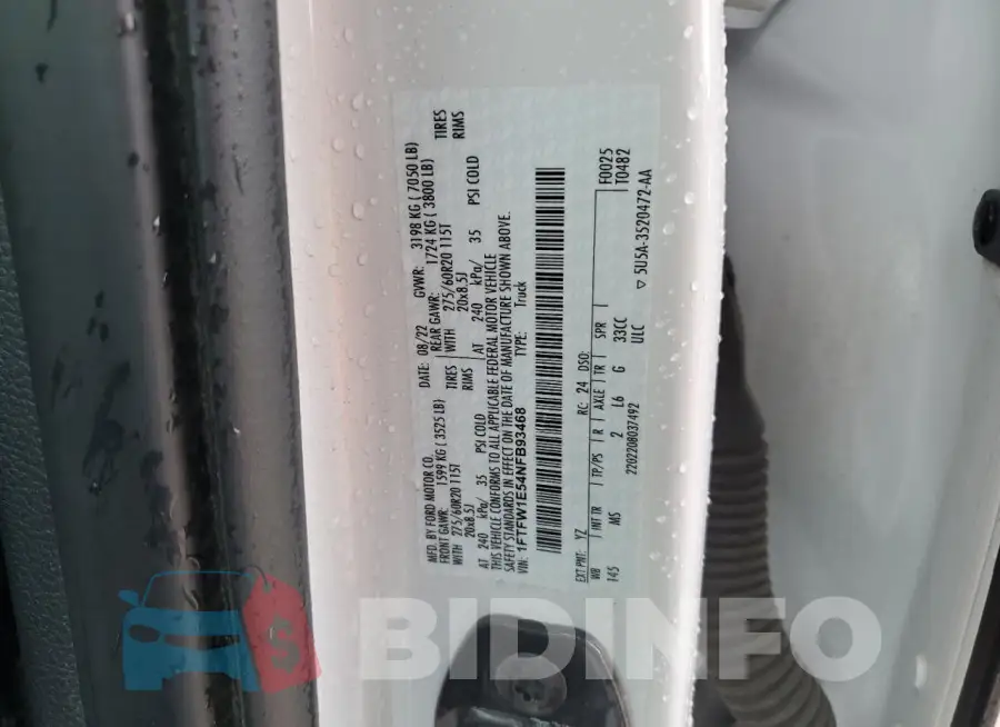 1FTFW1E54NFB93468 Photo# 12