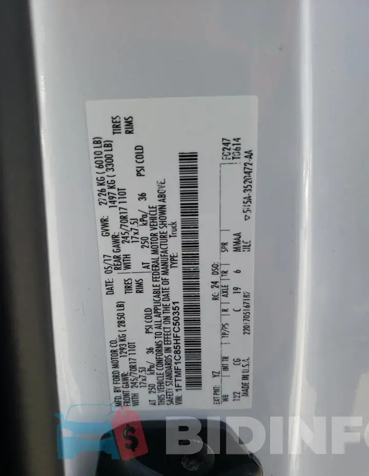 1FTMF1C85HFC50351 Photo# 13