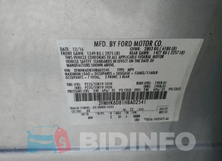 2FMHK6D81HBA02541 Photo# 13