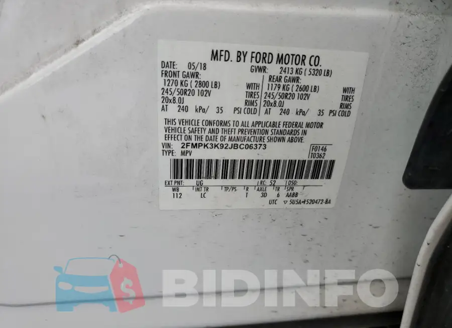 2FMPK3K92JBC06373 Photo# 13