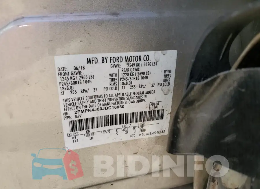 2FMPK4J80JBC16060 Photo# 12