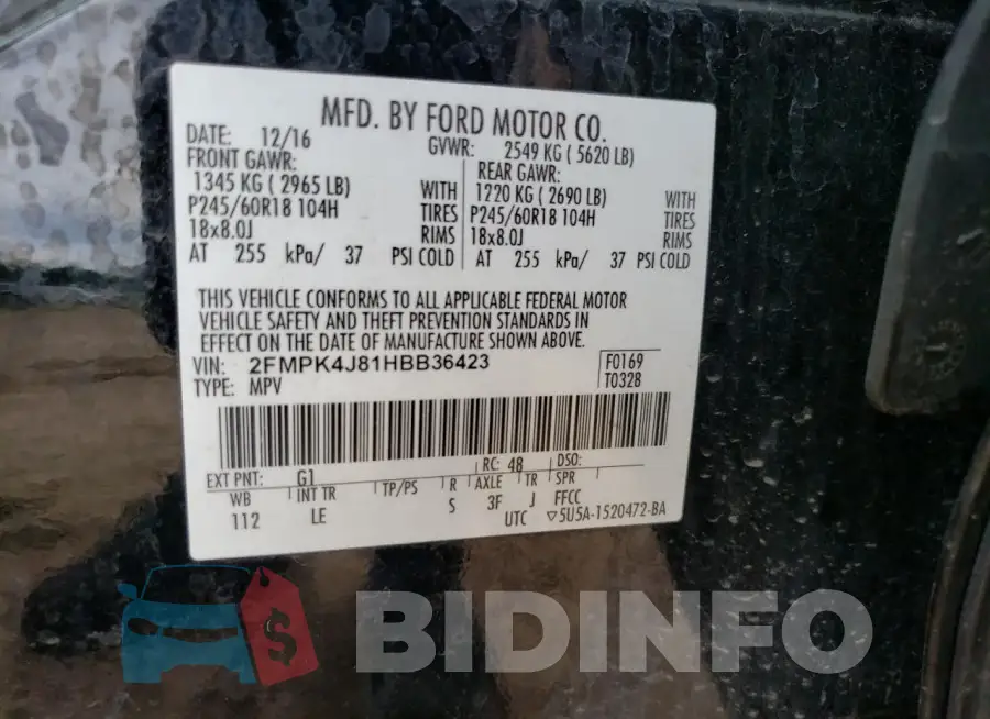 2FMPK4J81HBB36423 Photo# 13