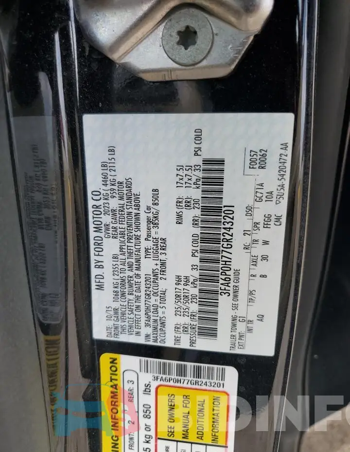 3FA6P0H77GR243201 Photo# 12