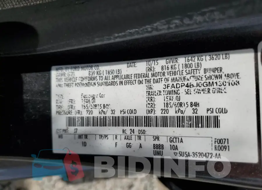 3FADP4BJ0GM130108 Photo# 12