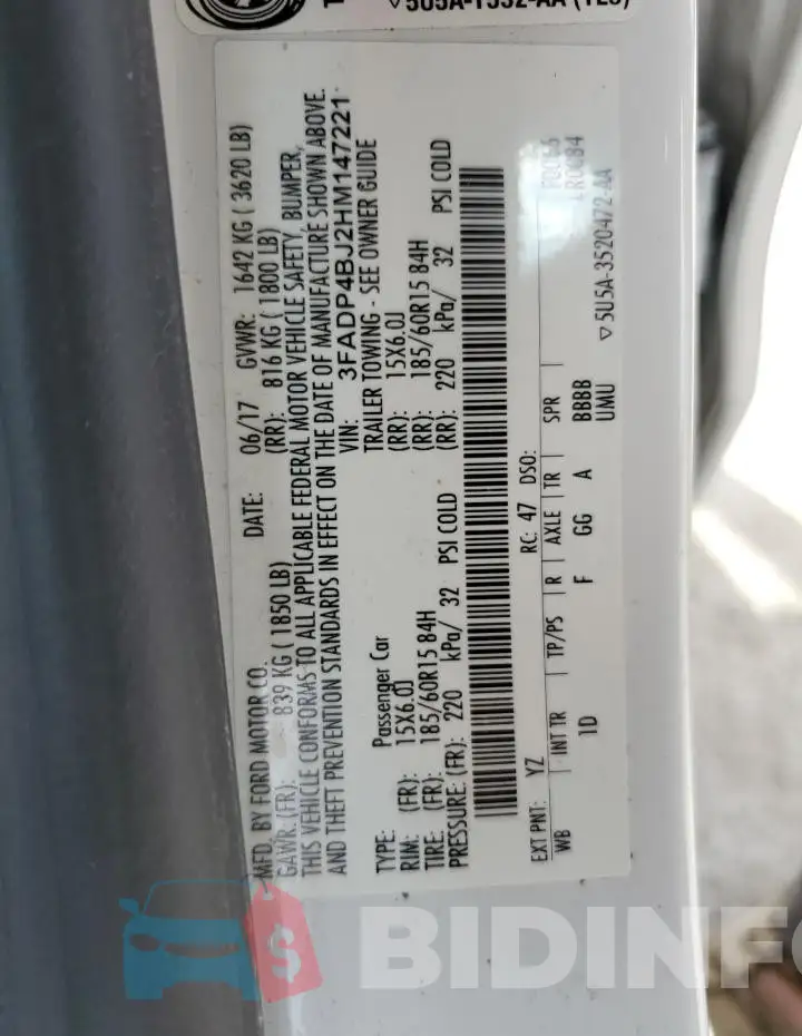 3FADP4BJ2HM147221 Photo# 12