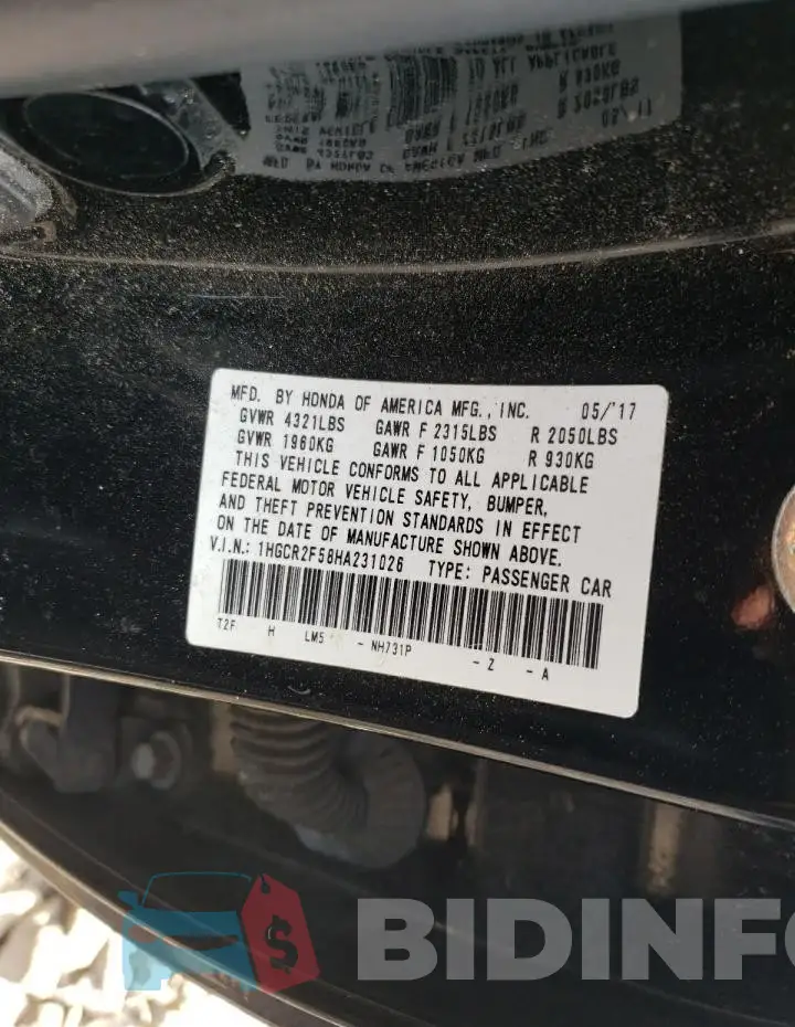 1HGCR2F58HA231026 Photo# 12