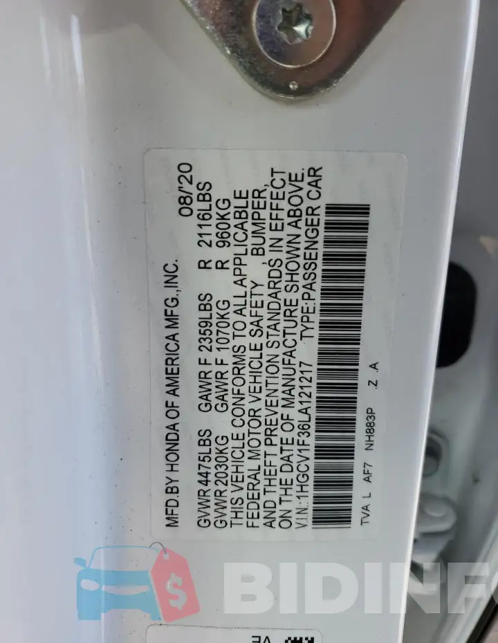 1HGCV1F36LA121217 Photo# 12