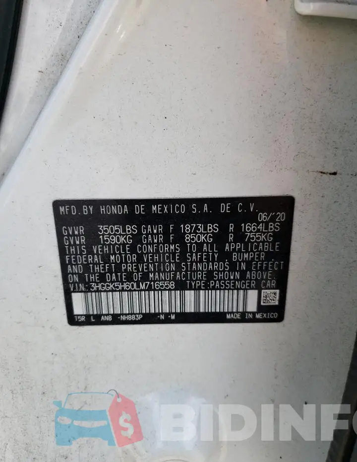 3HGGK5H60LM716558 Photo# 13