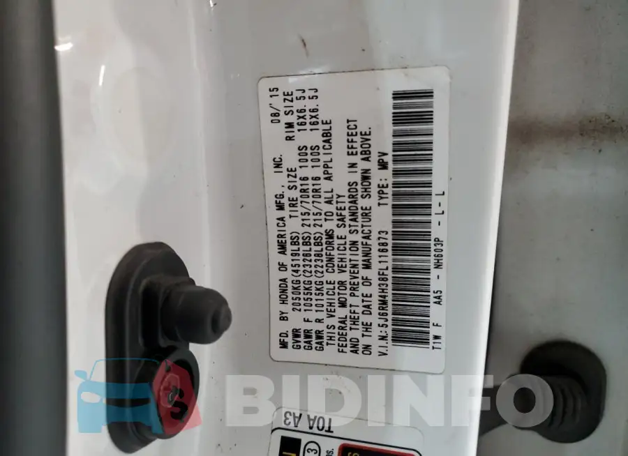 5J6RM4H38FL116873 Photo# 13