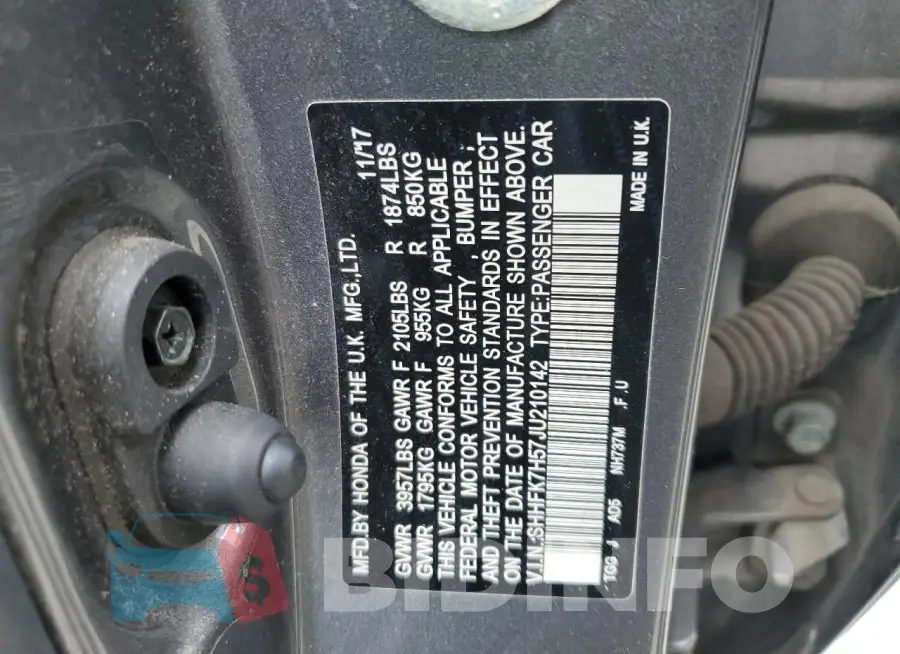 SHHFK7H57JU210142 Photo# 13
