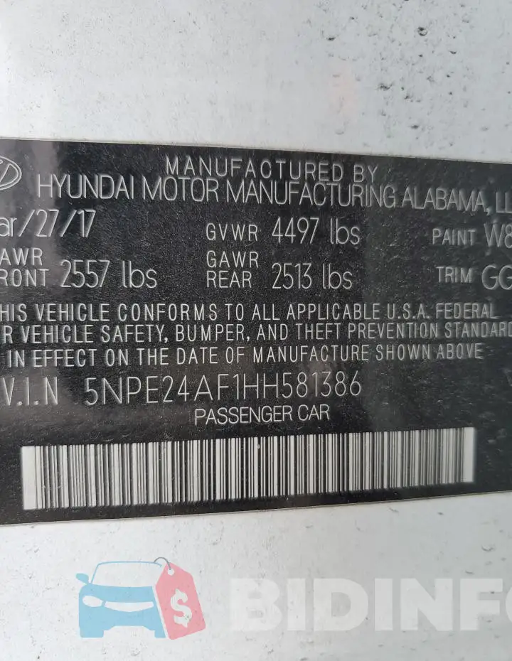 5NPE24AF1HH581386 Photo# 12