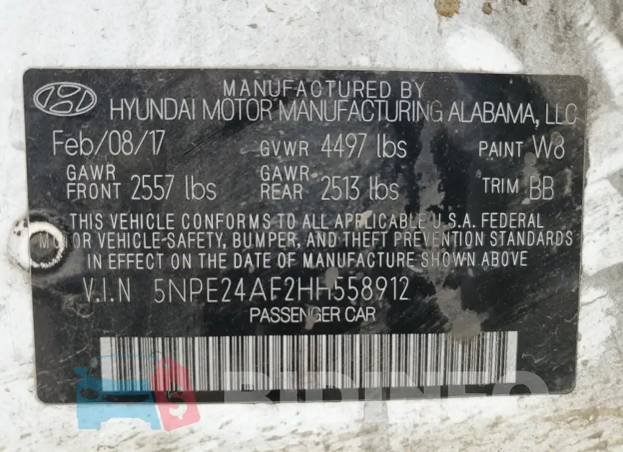 5NPE24AF2HH558912 Photo# 13