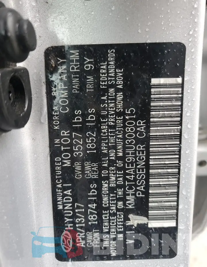 KMHCT4AE9HU308015 Photo# 12