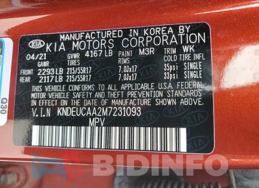 KNDEUCAA2M7231093 Photo# 12