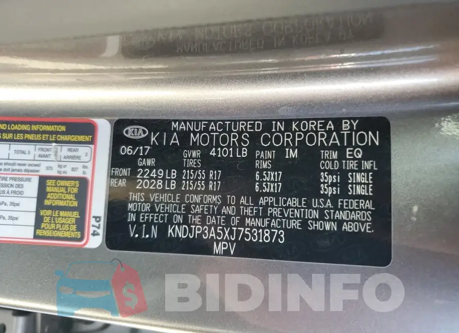 KNDJP3A5XJ7531873 Photo# 12
