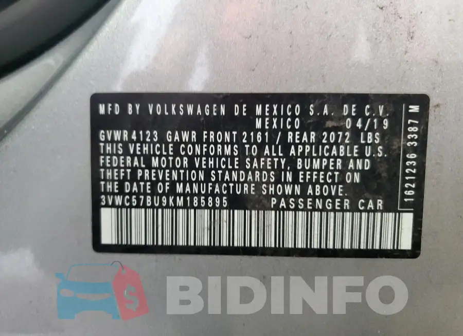 3VWC57BU9KM185895 Photo# 12