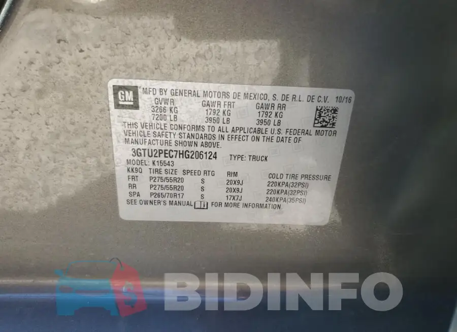 3GTU2PEC7HG206124 Photo# 12