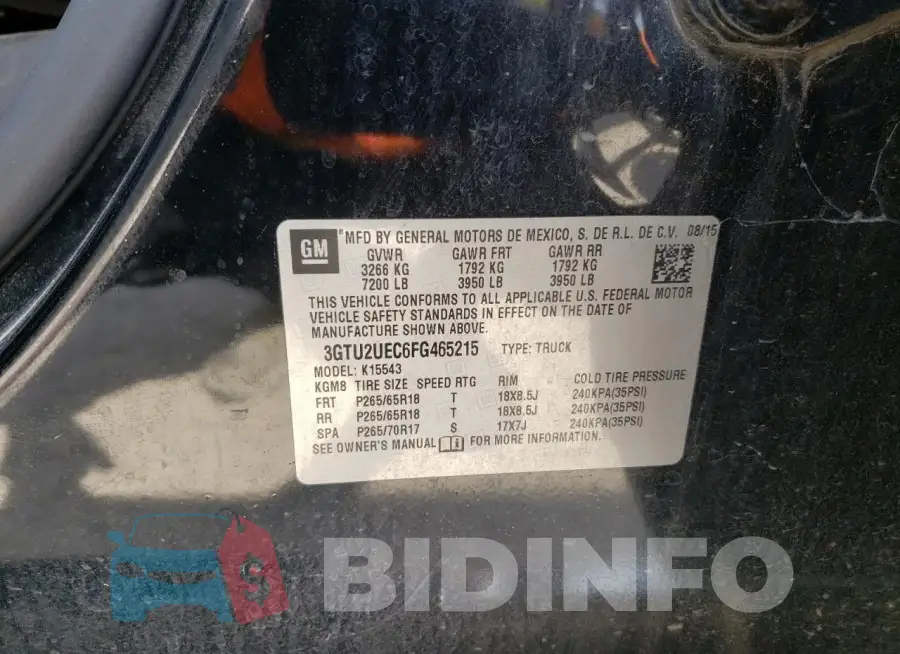 3GTU2UEC6FG465215 Photo# 12