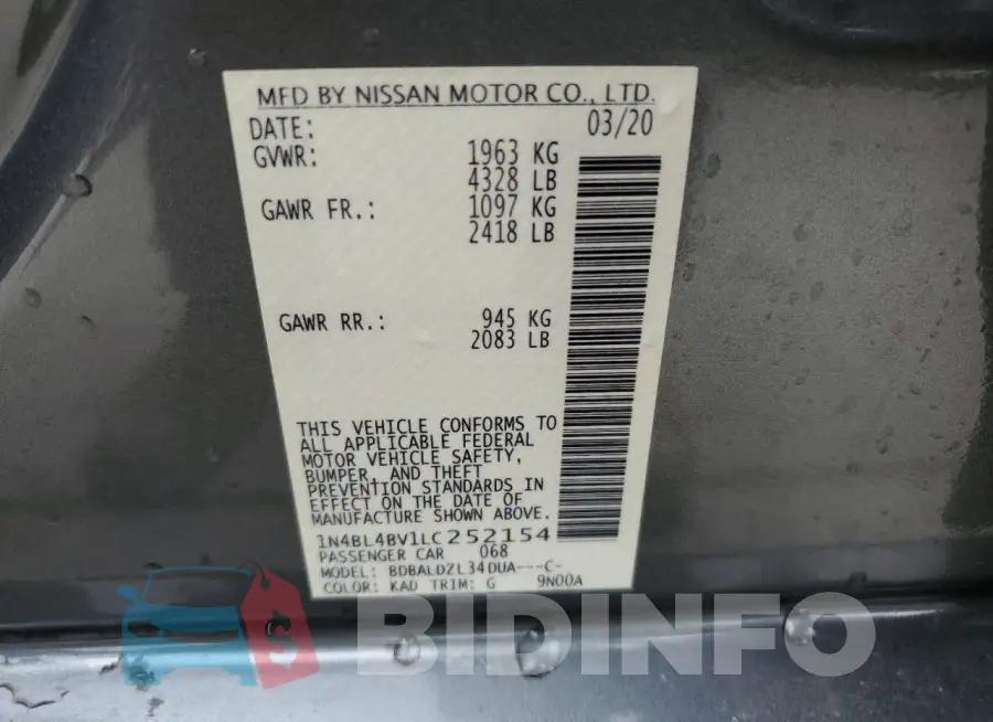 1N4BL4BV1LC252154 Photo# 12
