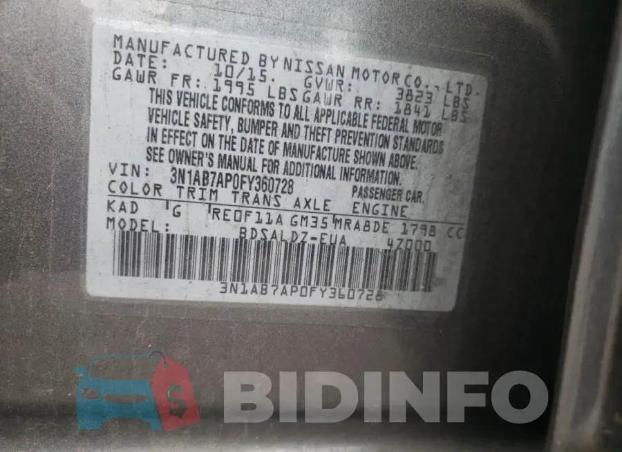3N1AB7AP0FY360728 Photo# 12