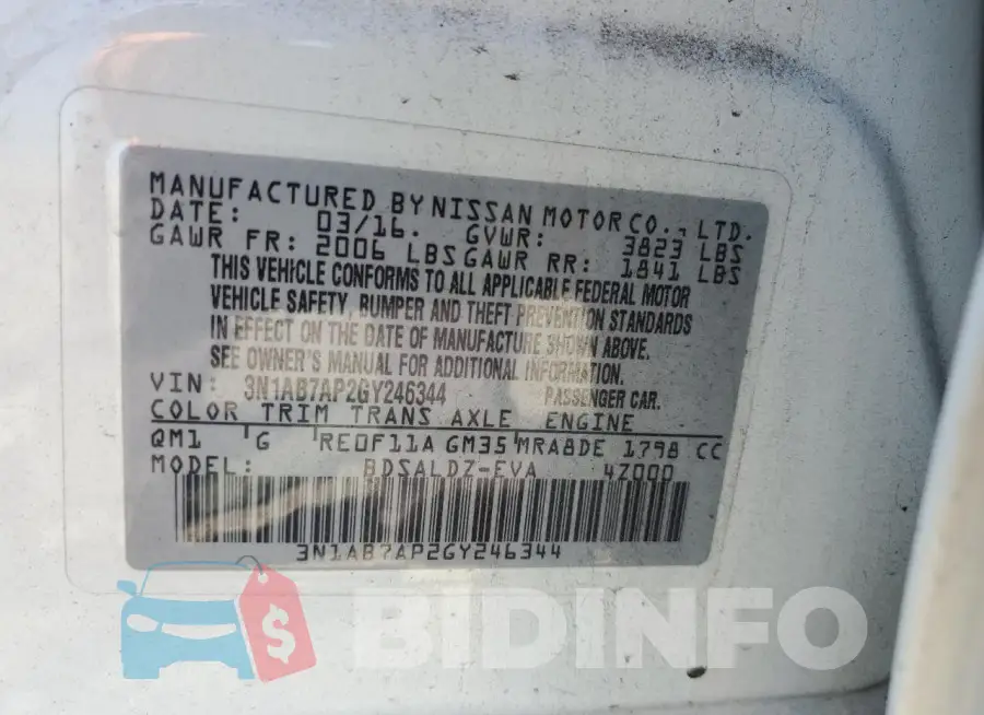 3N1AB7AP2GY246344 Photo# 12