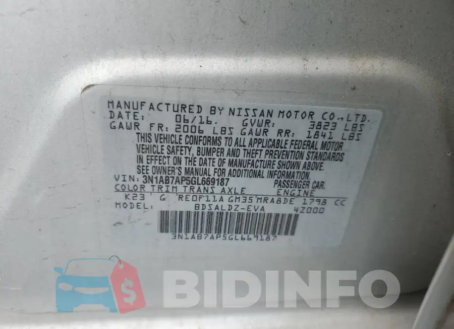 3N1AB7AP5GL669187 Photo# 12