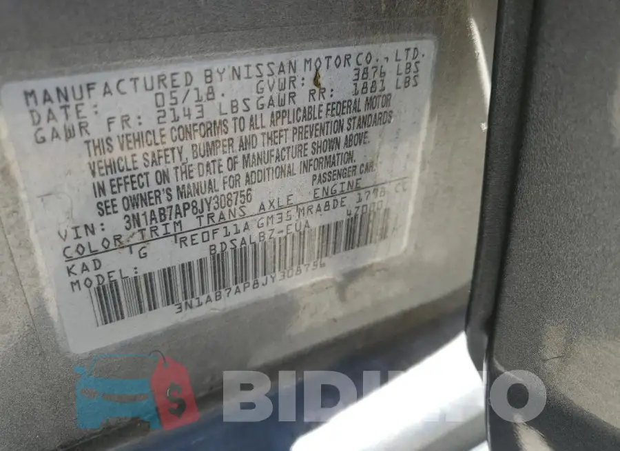 3N1AB7AP8JY308756 Photo# 12