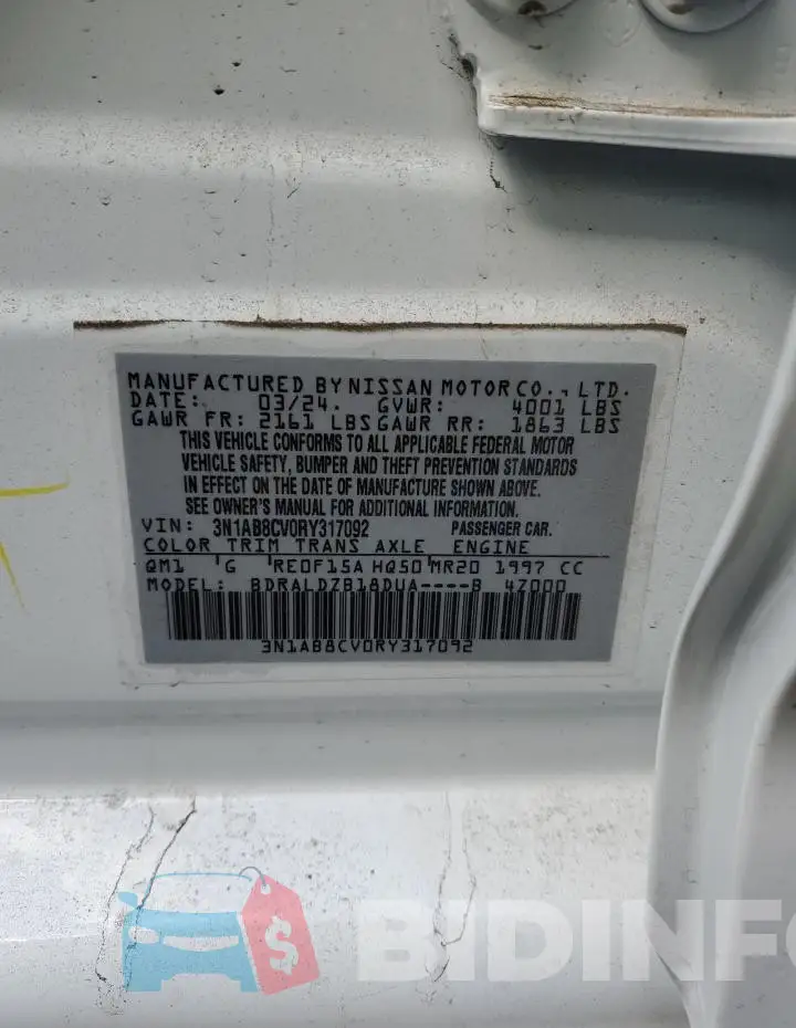 3N1AB8CV0RY317092 Photo# 12