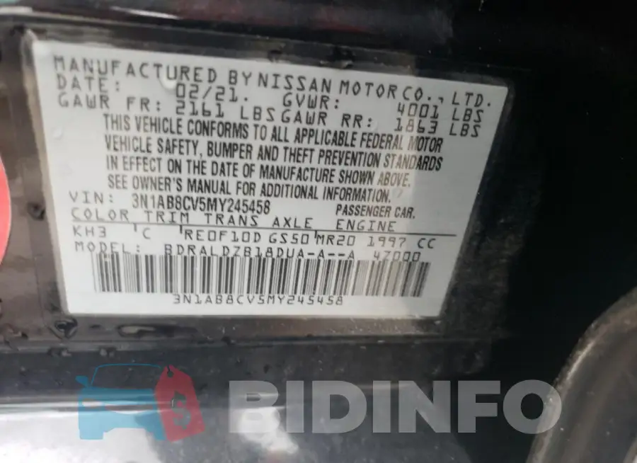 3N1AB8CV5MY245458 Photo# 13