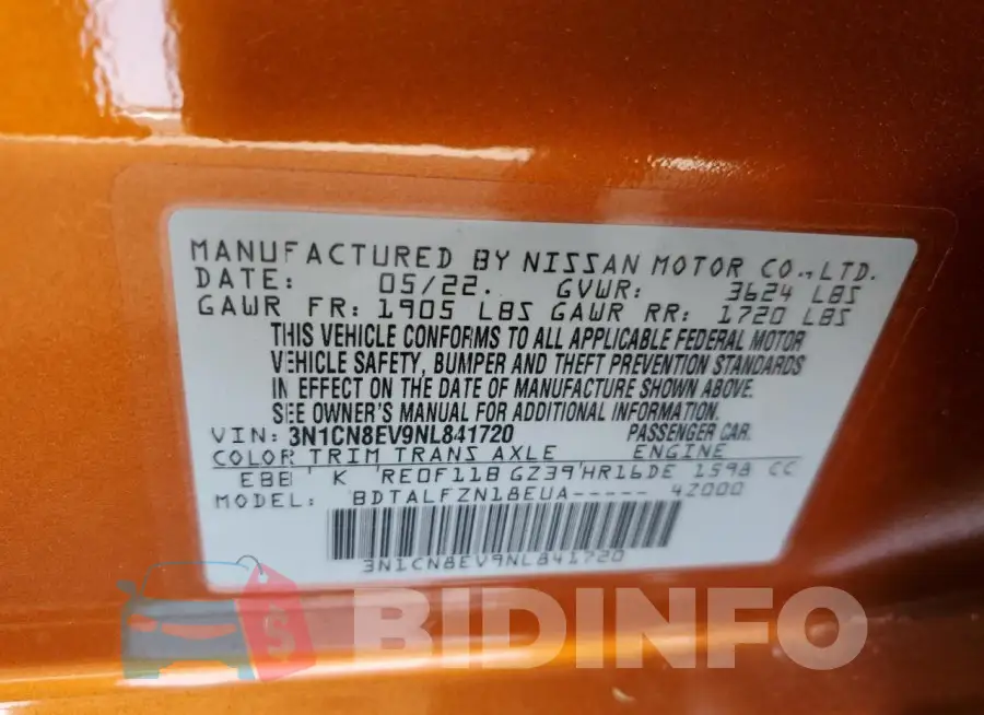 3N1CN8EV9NL841720 Photo# 12