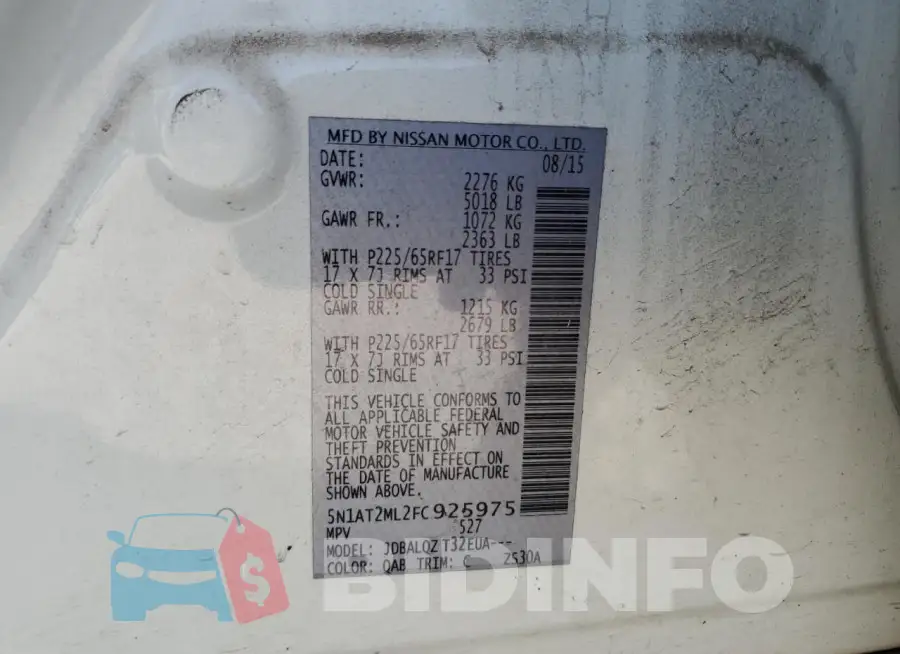 5N1AT2ML2FC925975 Photo# 13