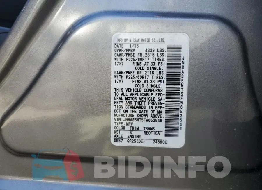 JN8AS5MT5FW653546 Photo# 12