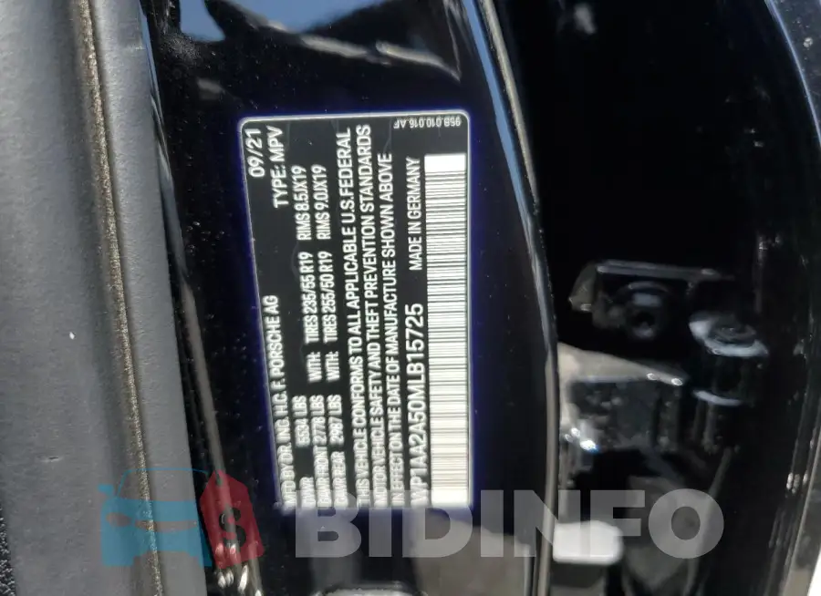 WP1AA2A50MLB15725 Photo# 14