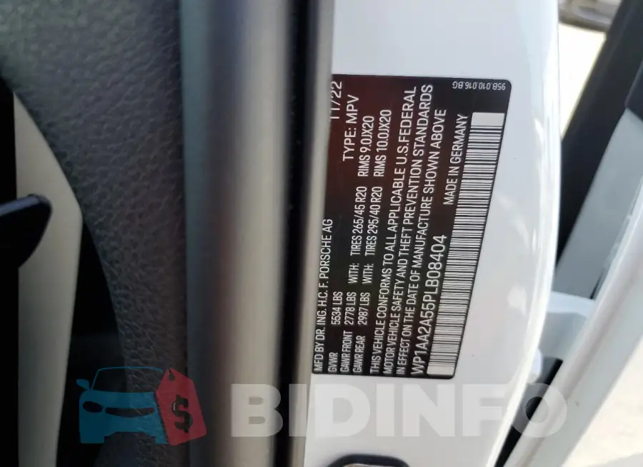 WP1AA2A55PLB08404 Photo# 13