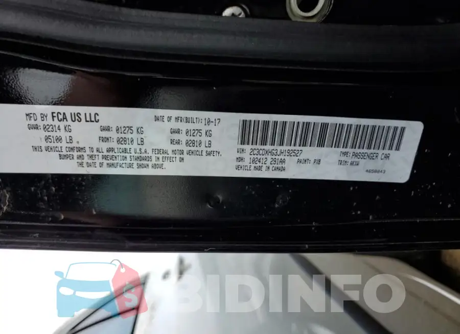 2C3CDXHG3JH192527 Photo# 13