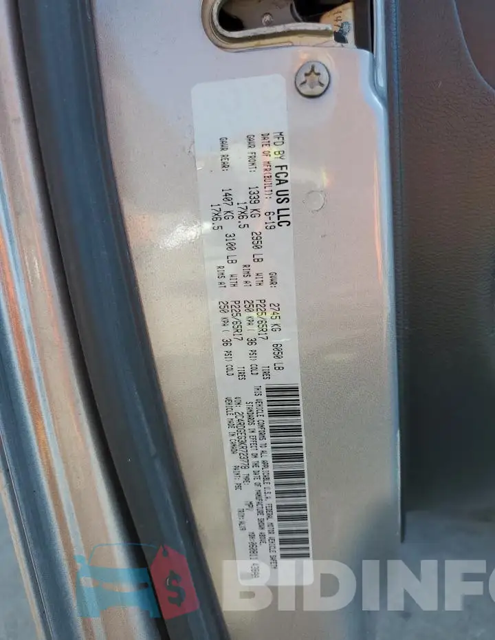2C4RDGEG3KR723778 Photo# 13
