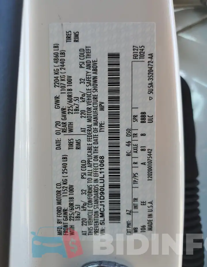5LMCJ1D90LUL11068 Photo# 13