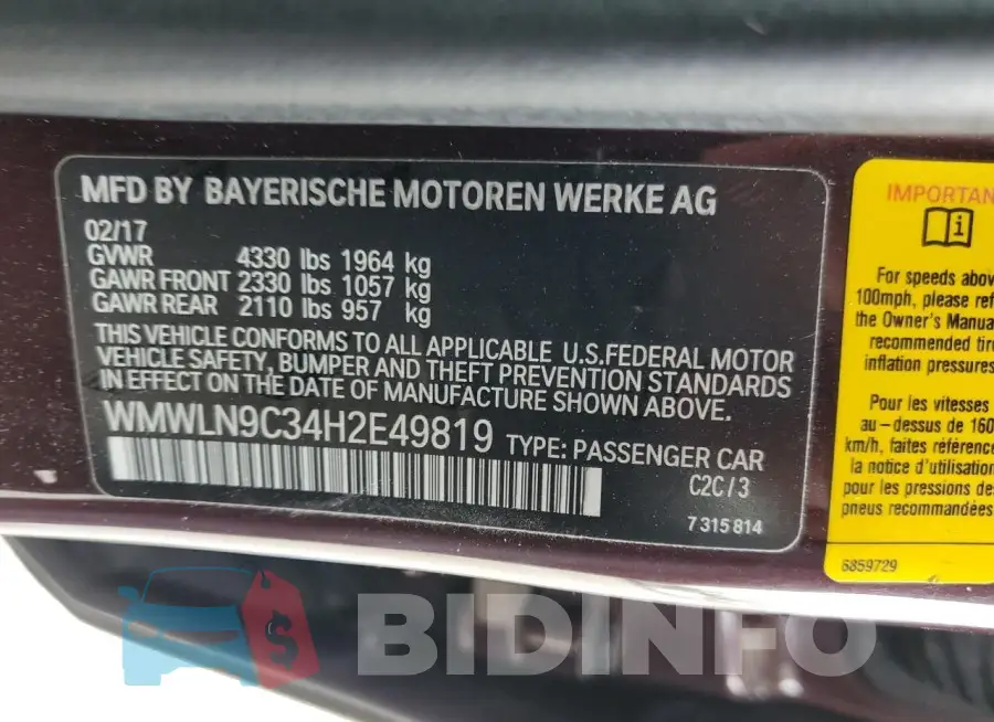 WMWLN9C34H2E49819 Photo# 12