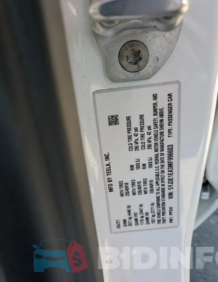 5YJ3E1EA3MF996603 Photo# 12