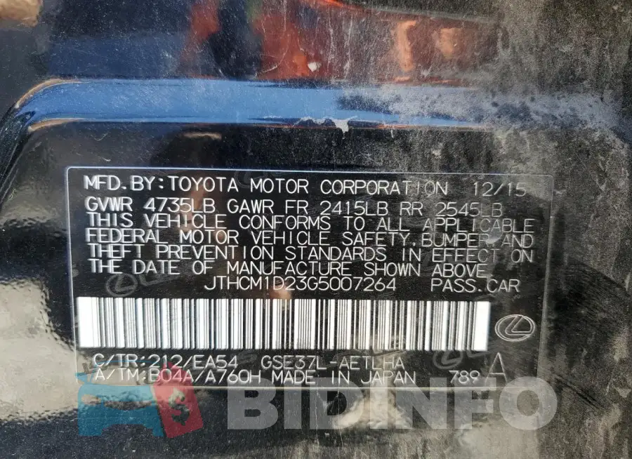 JTHCM1D23G5007264 Photo# 12