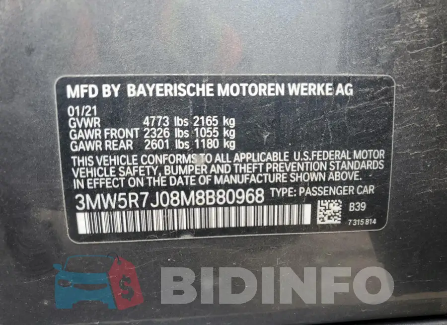 3MW5R7J08M8B80968 Photo# 12
