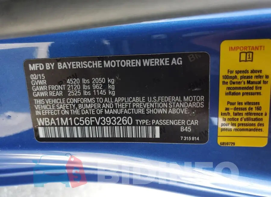 WBA1M1C56FV393260 Photo# 12